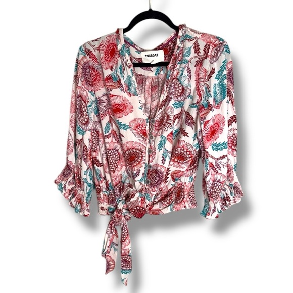Anthro Tugboat Saraya Blouse Size Medium - Picture 1 of 10